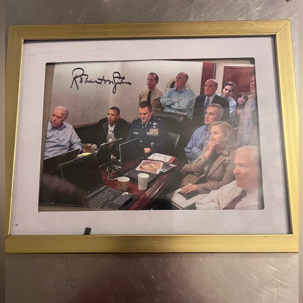 Signed Robert Gates Situation Room Photo – Operation Neptune Spear – Framed